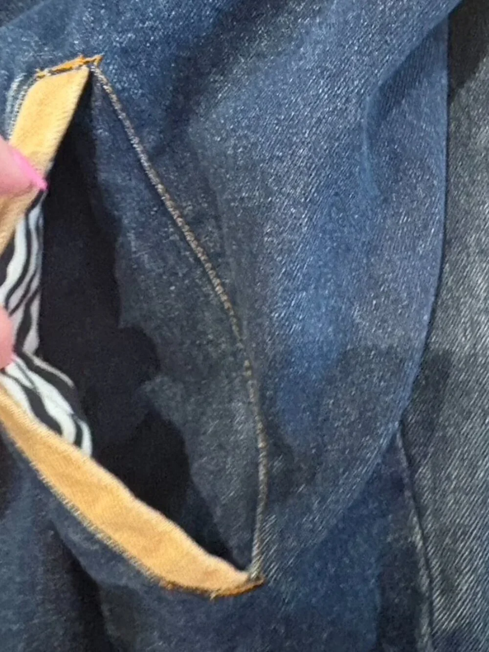 VTG Caterpillar CAT Turning Point Jacket Mens XL Stadium Bomber Blue Denim Lined